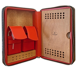Leather Travel Case Brown/Red