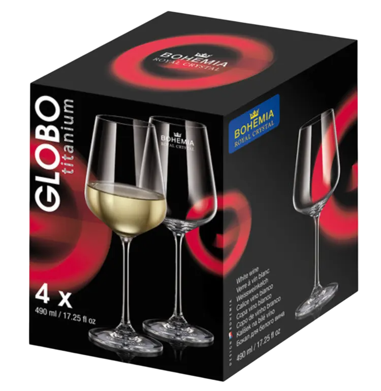 ClassWine Crystal Bohemia Box of 4 Globo Glasses 49cl