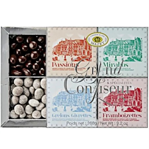 MAZET Coffret Grand Confiseur 260g (Pass-Framb-Gre/Giv-Mirabos)