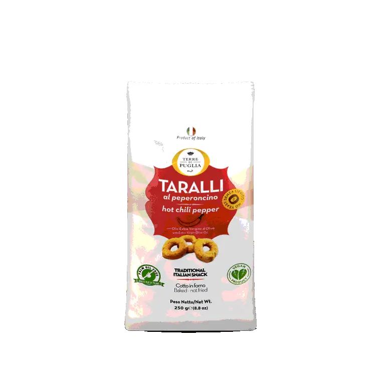 Terre di Puglia TARALLI WITH EXTRA VIRGIN OLIVE OIL hot chili paper (250g)